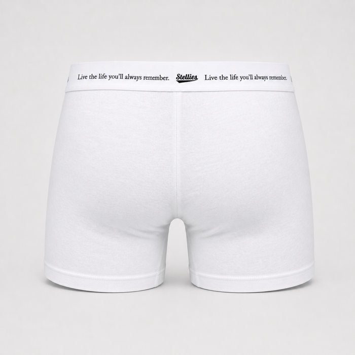 Men's Premium Cotton Boxer Briefs in Crisp White