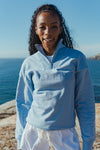 Rib-Neck Quarter-Zip Periwinkle