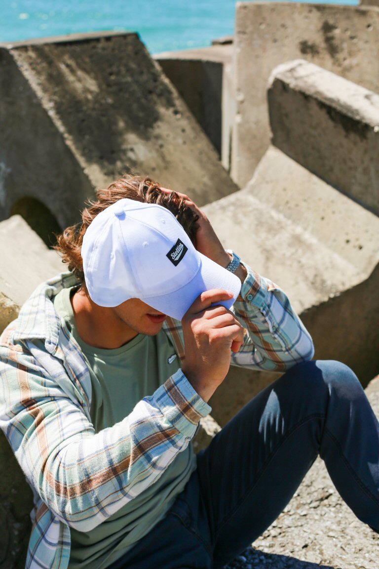 The Dad Cap in White Squared