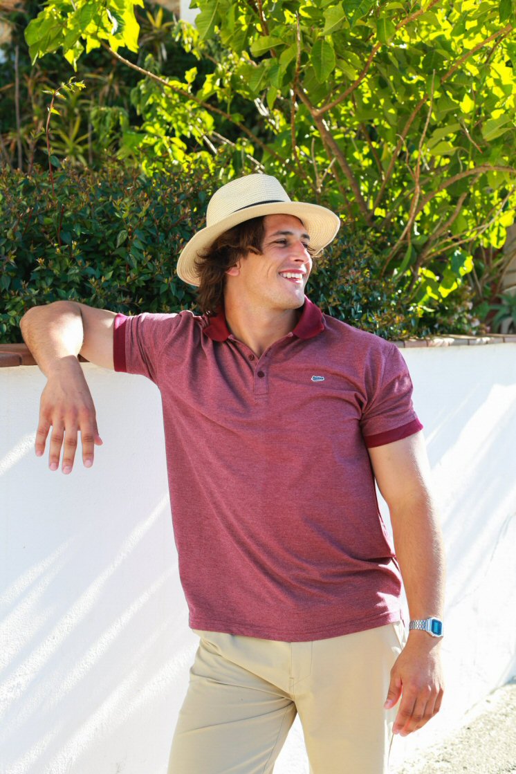 The Golfer Polo in Maroon
