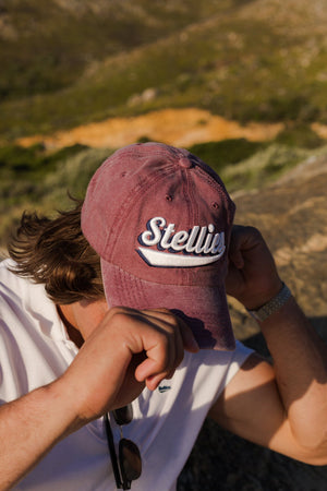 Stone-Washed Dad Cap in Maroon