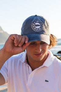 Stone-Washed Dad Cap in Denim Blue