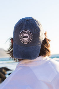 Stone-Washed Dad Cap in Denim Blue