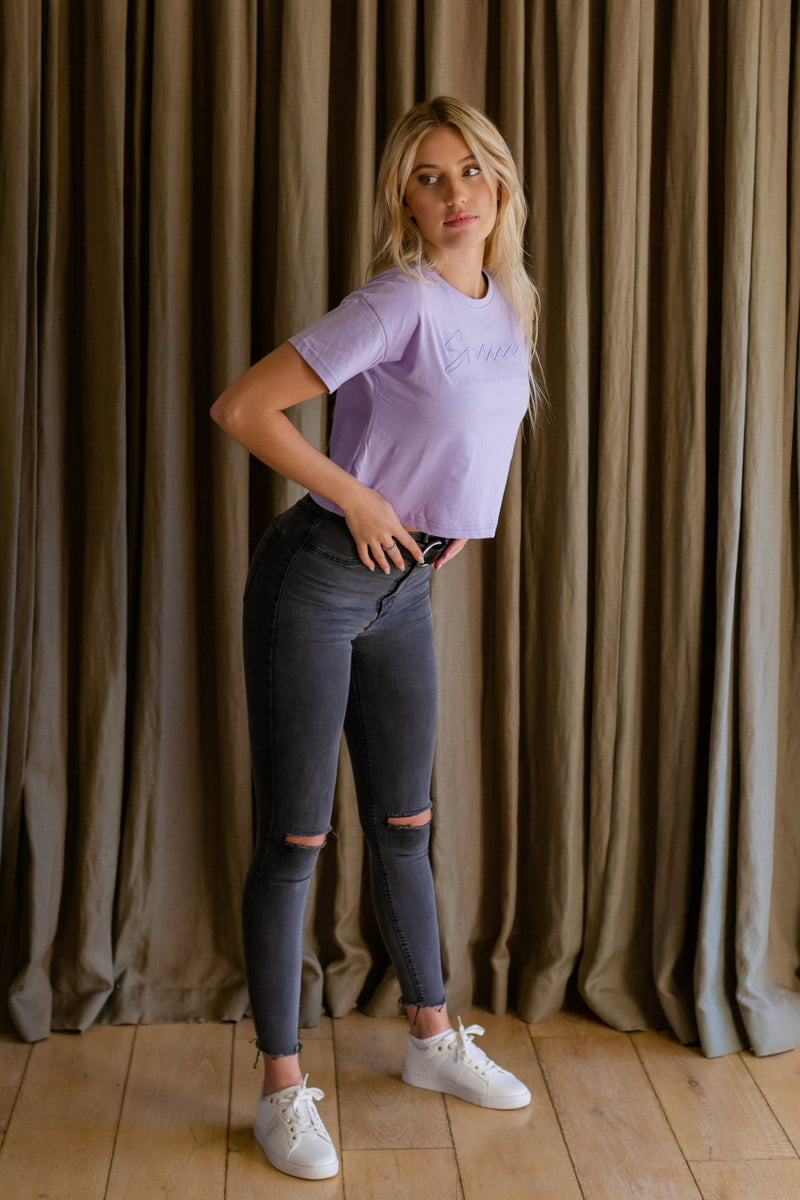Dropped Shoulder T-shirt - Lilac