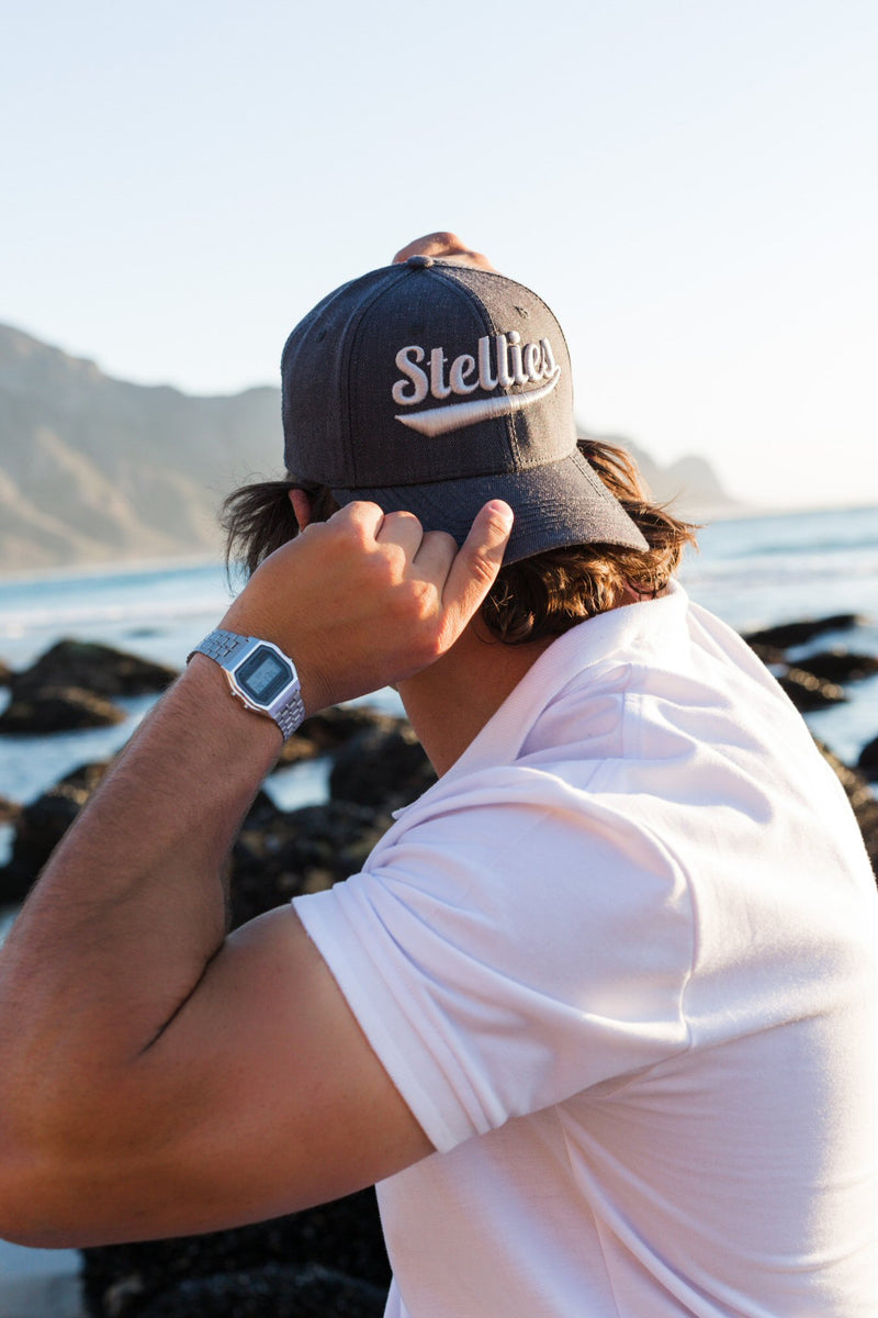 Curved Peak Cap - Charcoal/White