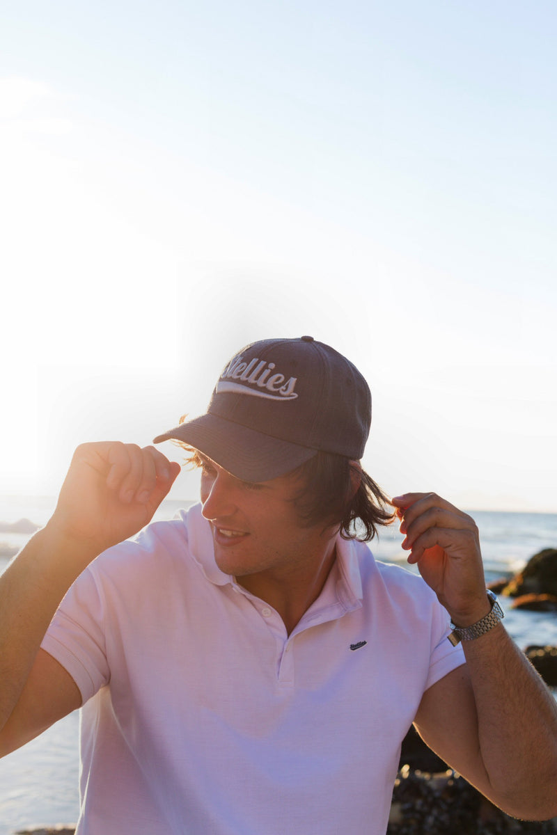 Curved Peak Cap - Charcoal/White