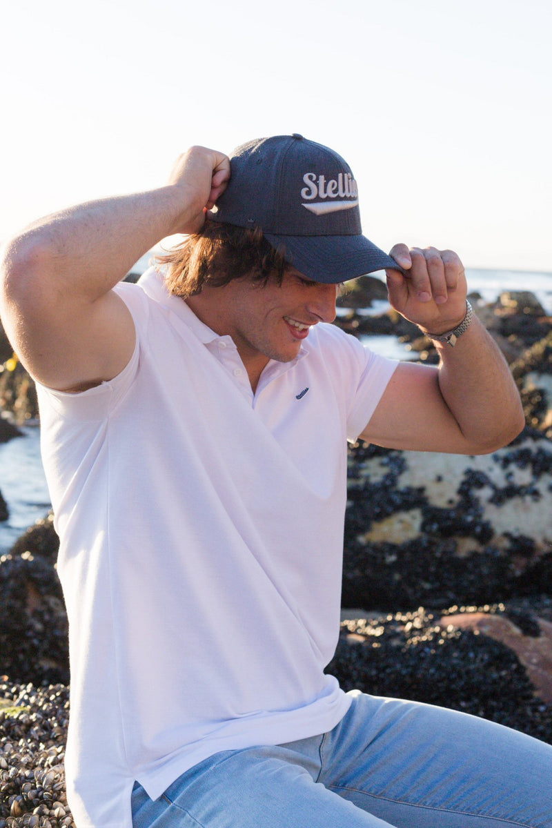 Curved Peak Cap - Charcoal/White