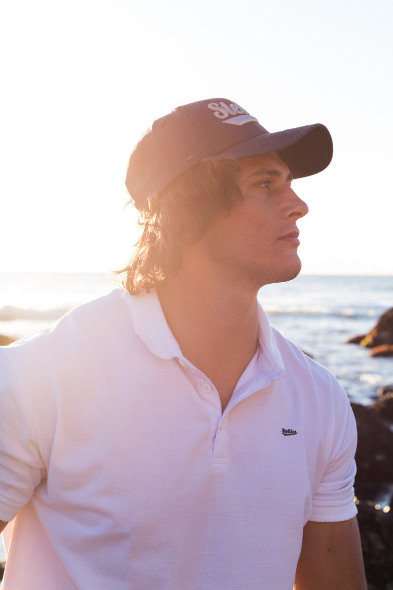 Curved Peak Cap - Charcoal/White