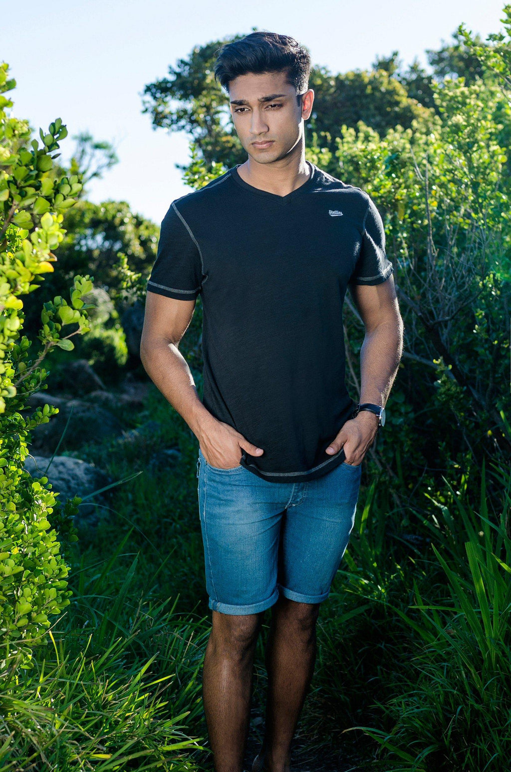 Hero V-Neck in Black with Silver - Stellies Authentic Clothing