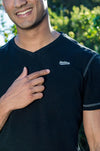 Hero V-Neck in Black with Silver - Stellies Authentic Clothing