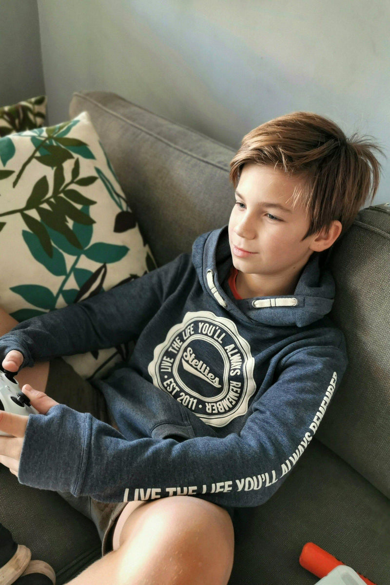 Kids Unisex Hoodie in Indigo - Stellies Authentic Clothing