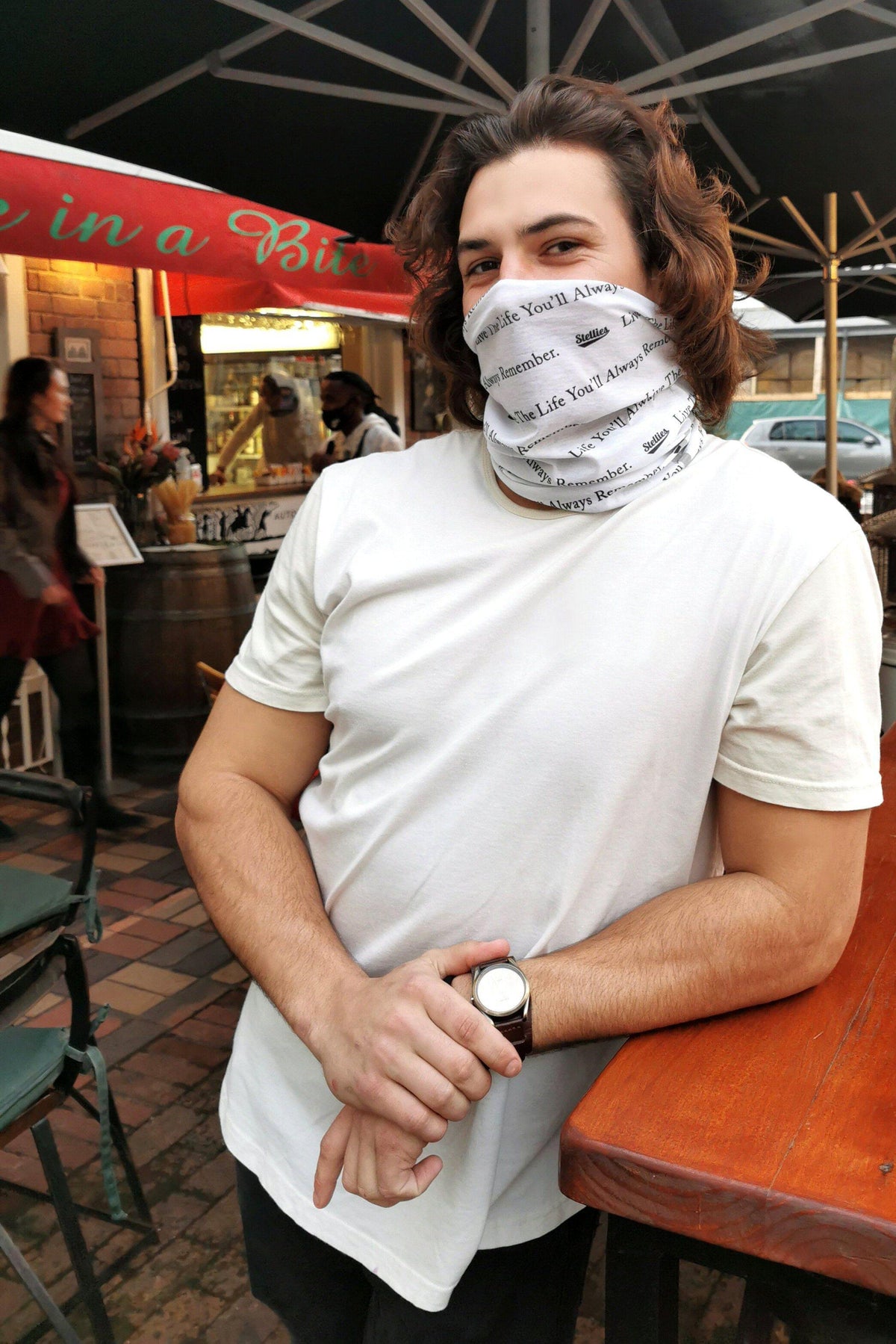 White Buff with Black - Stellies Authentic Clothing