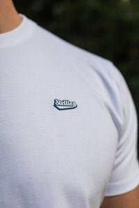 Core Tee in White & Navy