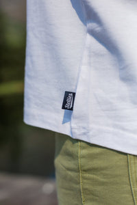 Core Tee in White & Navy