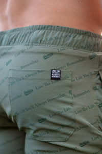 Slogan Swim Short - Sage