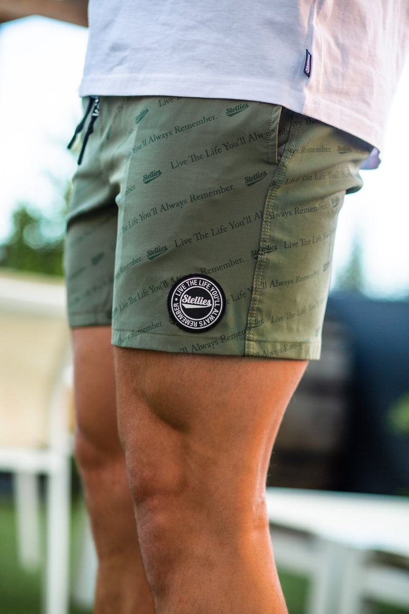 Slogan Swim Short - Sage