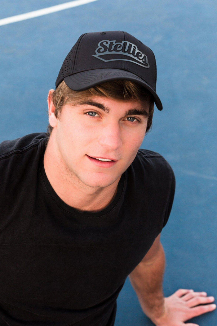 PRE-ORDER: Active Curved Peak Cap in Solid Black - Stellies Authentic Clothing