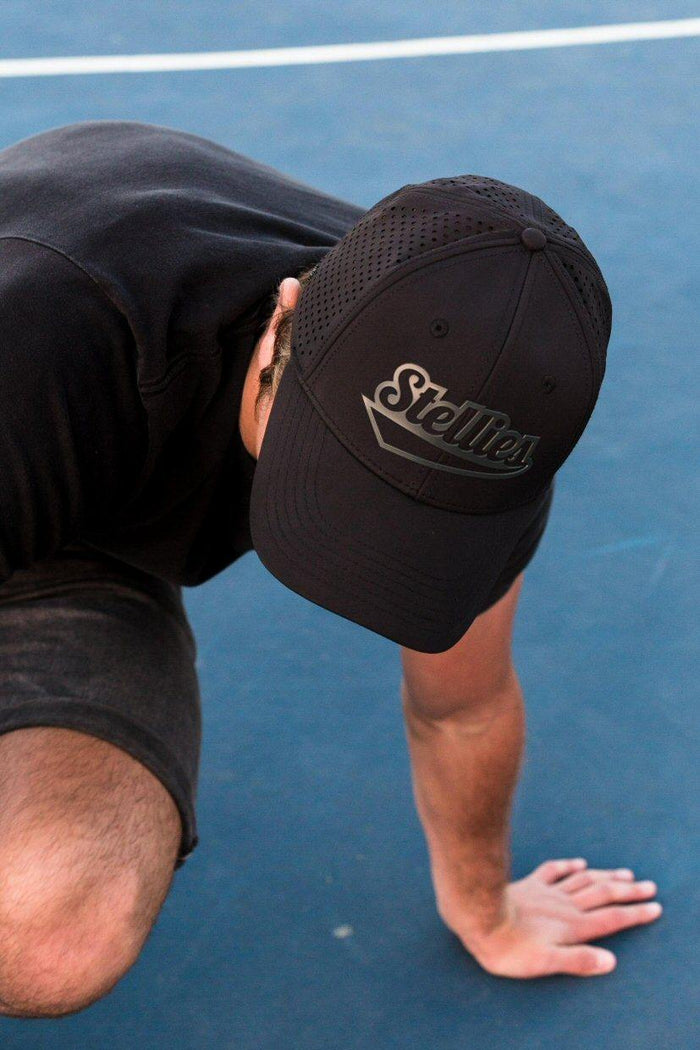 PRE-ORDER: Active Curved Peak Cap in Solid Black - Stellies Authentic Clothing