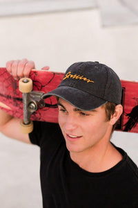 Acid-Washed Dad Cap in Charcoal - Stellies Authentic Clothing