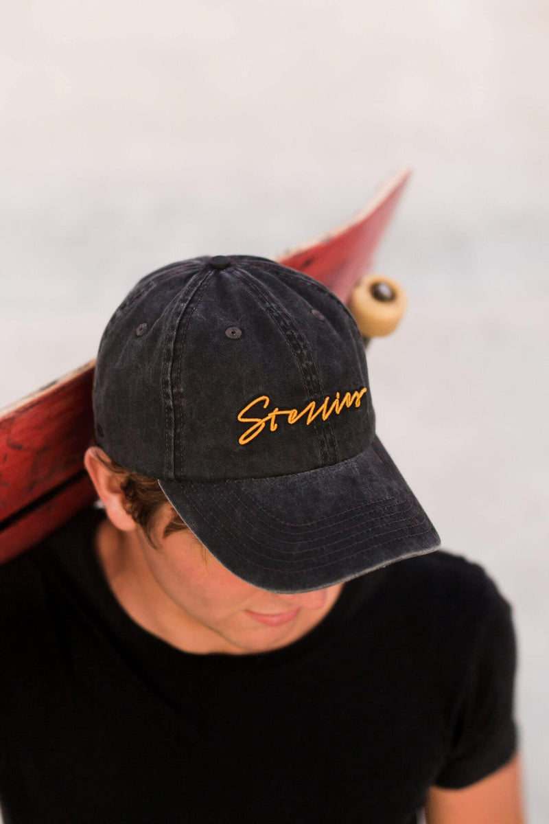 Acid-Washed Dad Cap in Charcoal - Stellies Authentic Clothing