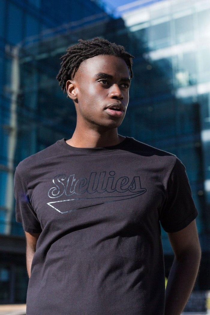 Shadow Crew-Neck Tee In Solid Black - Stellies Authentic Clothing