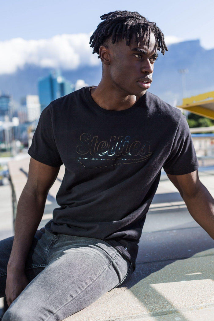 Shadow Crew-Neck Tee In Solid Black - Stellies Authentic Clothing