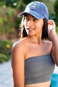 Stone-Washed Dad Cap in Denim Blue