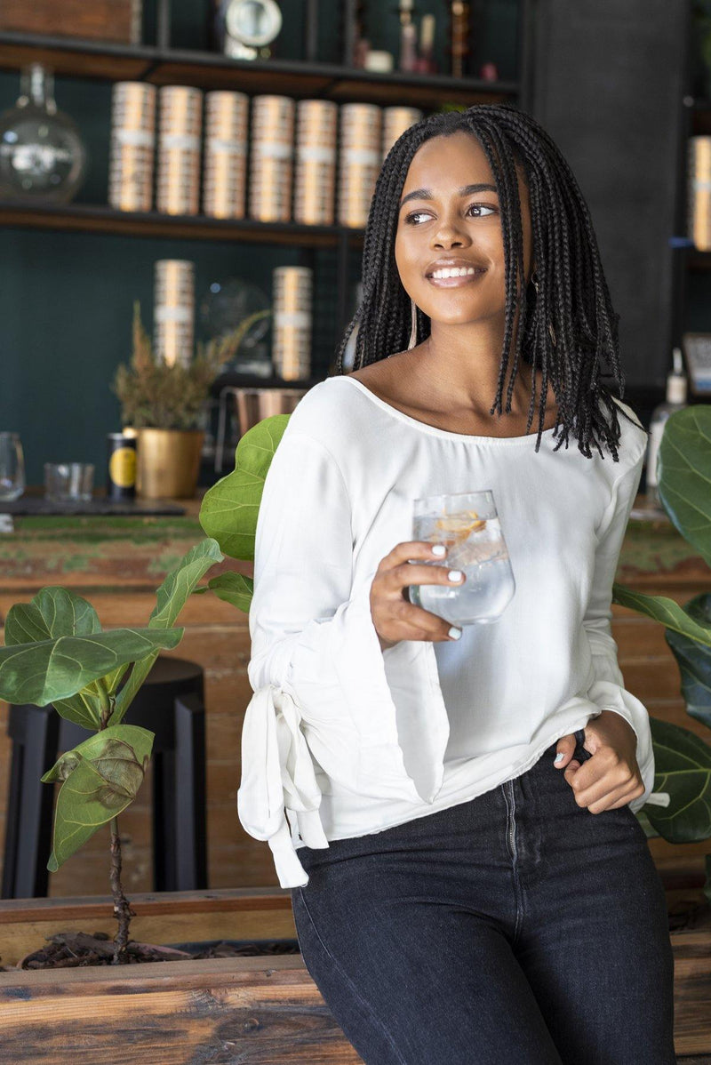Bell Sleeve Top in White - Stellies Authentic Clothing